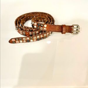 Diesel skinny leather studded belt 90 cm